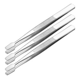 Angoily 3pcs Stainless Steel Tweezers Tweezers Stamp Tongs Stamp Collecting Supplies Stainless Steel