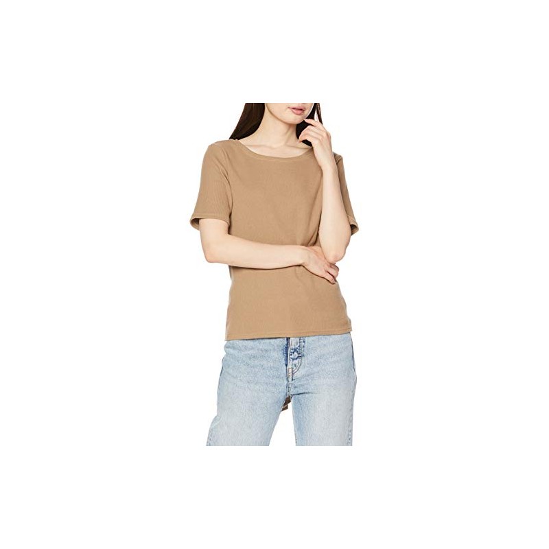 Angrid Women's Ca Layered Design Telecom Tee, brown (mocha)