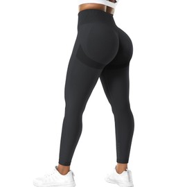 YEOREO Scrunch Butt Lift Leggings for Women Workout Yoga Pants Ruched Booty High Waist Seamless Leggings Compression Tights Black XS
