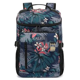 Kalesi Cooler Backpack 36 Cans Lightweight Insulated Backpack Cooler Leak-Proof Travel Camping Lunch Backpack Outdoor Cutlery Backpack for Men and Women (B-Floral-Bright)