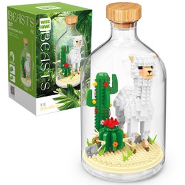 OLTLYUNH Creative Alpaca Toy Building Set,Adult Mini Animal Friend Set,Party Favors Gift for Kid,Animal Lover Office Home Decor Alpaca Building Block Kit,New Year Easter Birthday Gift for Boys Girls