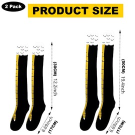 YEOVIBL 2 Pair Funny Chicken Legs Socks, Novelty Knee-High & Mid-Calf Animal Feet Socks for Women Men and Kids - Thanksgiving Xmas Birthday Party Stocking Stuffer Gifts