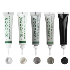 Laminat Holz Parkett Reparaturset, Reparatur-Set für Holzmöbel, Weiß, Grau, Hellweiß, Reparaturset Möbel, aus Holz, für Kratzer, Risse, Löcher, Flecken, 5 Stück