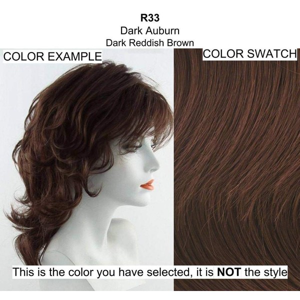 Whimsy Clip In Hairpiece Color R33 DARK AUBURN - Raquel Welch Wigs 6" Short Curly Updo Synthetic Ponytail Volume Add On Natural Look Bundle MaxWigs Hairloss Booklet