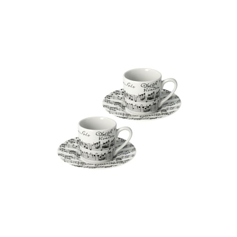 mugesh Vivaldi Espresso Set Two Cups (White) - Great Gift