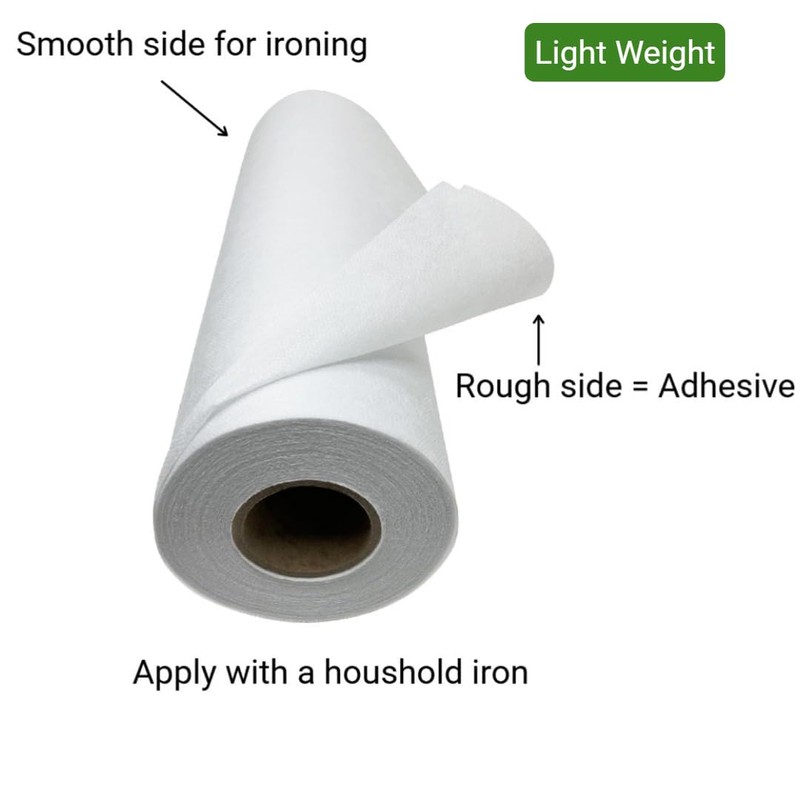 Light Weight Fusible White Non Woven - Iron On Interfacing