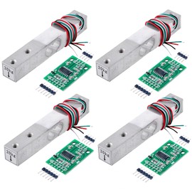 Wishiot 4sets Load Cell Load Cells kit Weight Sensor +HX711 A/D Amplifier Module Weighing Sensor for DIY Kitchen Scale (4sets(20kg + hx711))