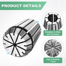 M METERXITY ER25 Spring Collet, 40Cr Steel Spring Collet Chuck 3mm Clamping Diameter for CNC Engraving Machine/Lathe Milling Tool [Silver,1.3x1/ 34x26mm]