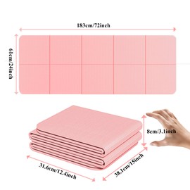 Yoga Mat for Travel, Non-Slip Yoga Mat, Exercise Mat 1/4" Thick Yoga Mat Foldable, Perfect for Pilates, Outdoor & Travel, TPE Anti-Slip Yoga Mat with Carry Bag-Black