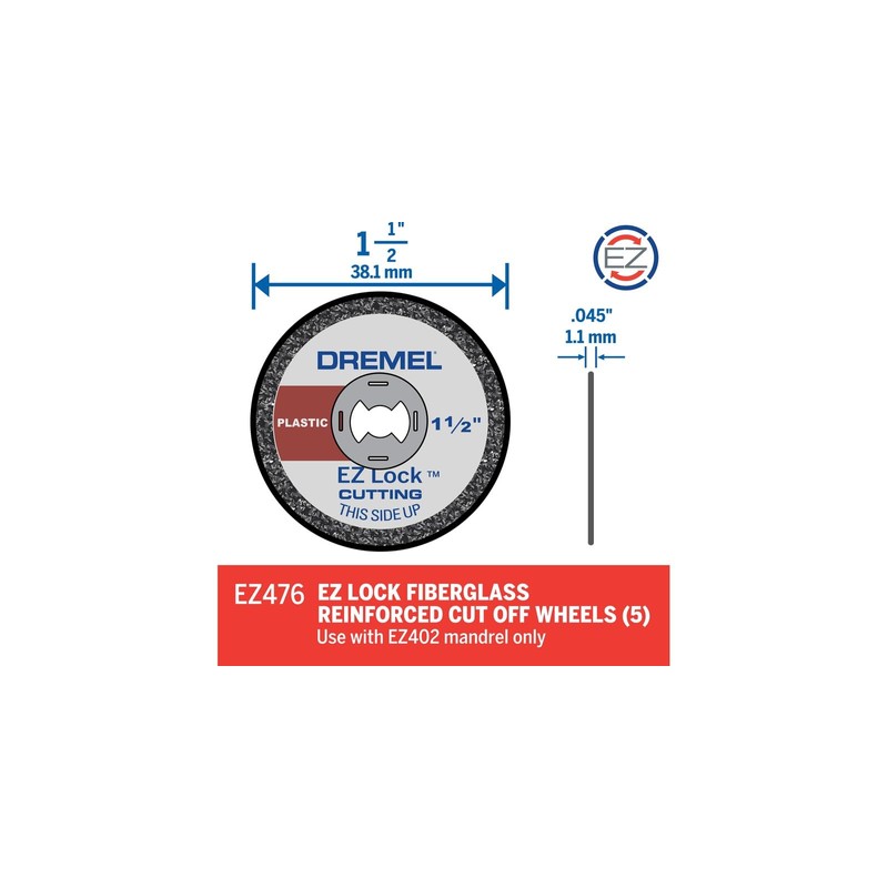 Dremel EZ476 1 1/2-Inch EZ Lock Rotary Tool Cut-Off Wheels