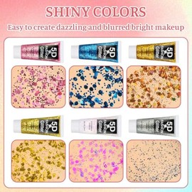 Body Glitter Gel, 25ml Fine Face Glitter Gel Holographic Mermaid Sequins Sparkling Festival Party Lotion for Face, Eye, Hair, Nail Makeup and DIY Art (Blue)