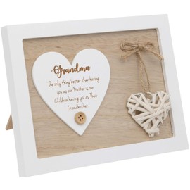 Maturi Free Standing Plaque with a Woven Heart Sentiment Gift - Grandma