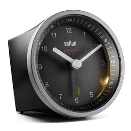 Braun Radio-Controlled Alarm Clock, Plastic, Black/Silver, Normal