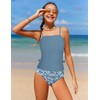 Traje de baño tankini de dos piezas para niñas de