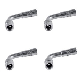 90 Degree Tyre Valve Extension Adapter Universal Extender Set for Car Bicycle Motorcycle Scooter (Silver) Pack of 4