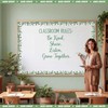 Tenceur Greenery Bulletin Board Border Decoration, 65 ft, Eucalyptus