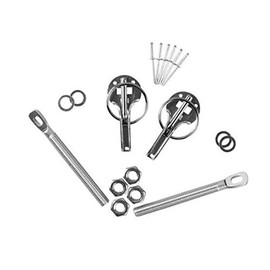 Bonnet Pins Competition Alloy with Retained Slider Lynch Pin Silver Race