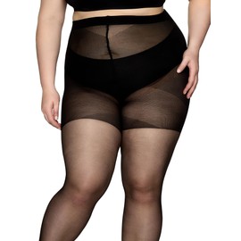 Vogue Curvy 20 Denier Transparent Tights Large Sizes/Plus Size Matt, 1 Pair, Black (1210 Black), 56-60 Große Größen