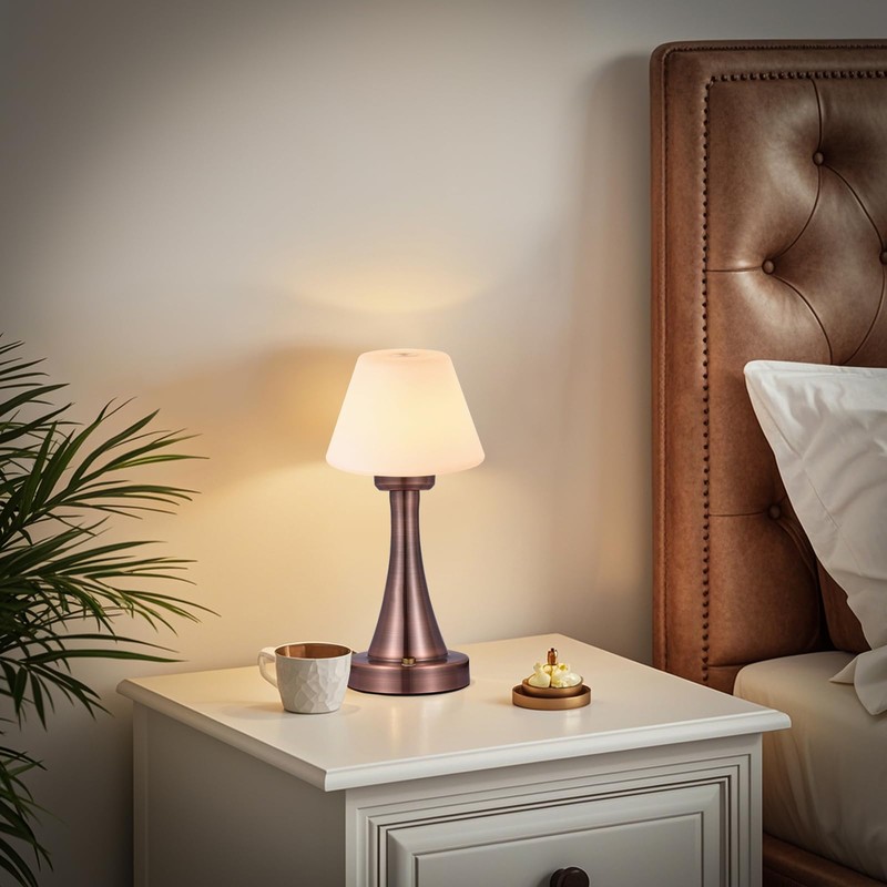 URLIGHTS Waterproof Rechargeable Table Lamp for Shower & Outdoor, Cordless