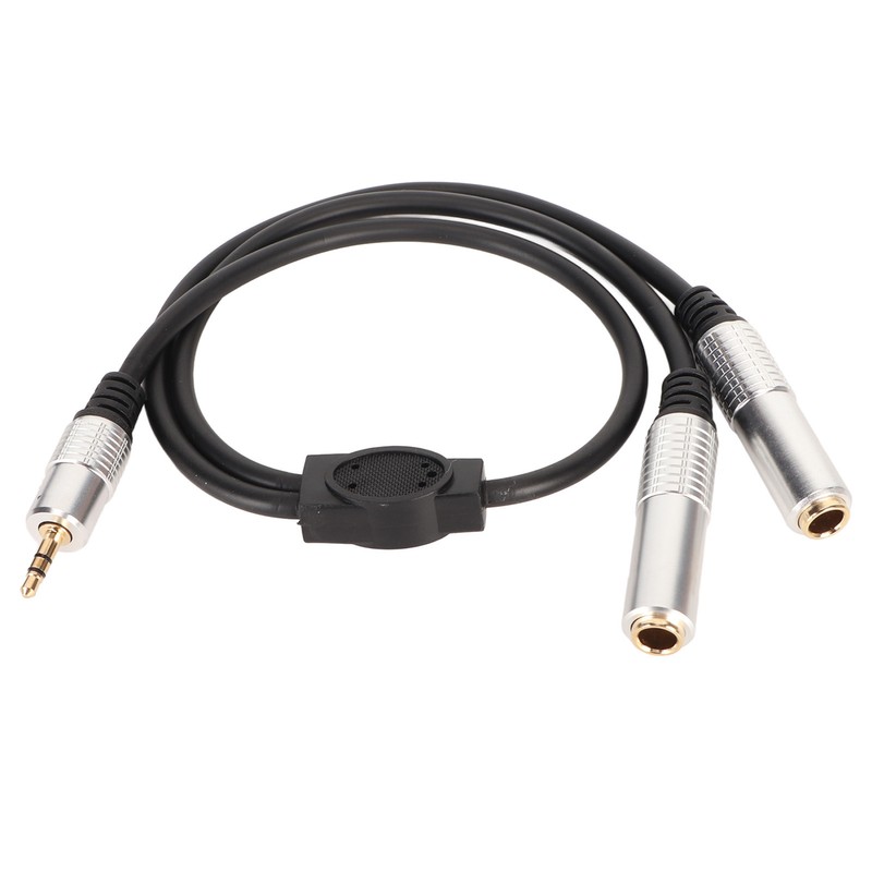 3.5mm to Dual 6.35mm Cable Male to Dual Female Plug