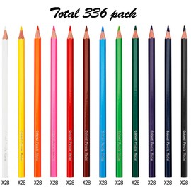 Madisi Madisi Colored Pencils Bulk - Pre-Sharpened - 12 Assorted Colors - 336 Bulk pack