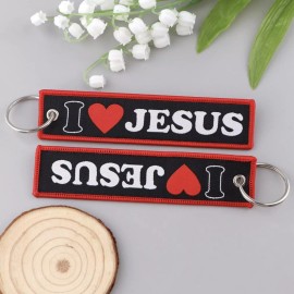 Pinstant I Love Jesus Christ Heart Christian Bible Catholic God Key Tag Chain