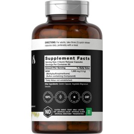 Horbäach MSM Capsules 1500mg | 240 Count | Non-GMO, Gluten Free Supplement | Berkshire Labs