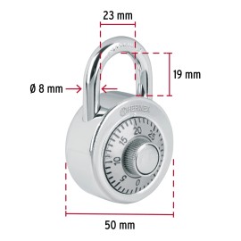 Hermex CD-50CP Blister Disc Combination Padlock