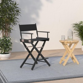 Casual Home Casual Home 24" Director's Chair Black Frame-with Black Canvas, Counter Height