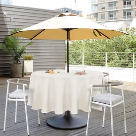 SARAFLORA Outdoor and Indoor Tablecloth -60x102 inch Red, Wrinkle Free Washable Waterproof Table Cloth with Umbrella Hole and Zipper Rectangle Table Cover for Spring/Summer/Patio/Picnic/BBQS/Party