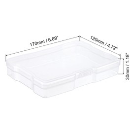 PATIKIL 4x6 Photo Storage Box, 4 Pack Photo Boxes Storage Photo Organizer Cases Storage Container Picture Boxes Plastic for 4x6 Pictures Sticker Scrapbook Craft Keeper, Clear