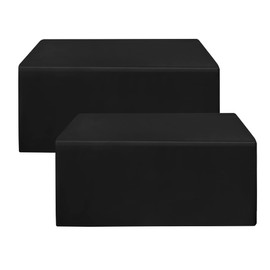 HolidayIdeas Fitted Black Tablecloths - 72 x 30 Inch - 2 Pack Rectangle Table Clothes for 6 Foot Tables, Polyester Fabric Table Cover for Trade Show, Craft Show, Parties, Birthday, Wedding