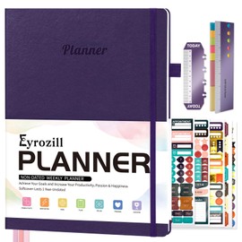 Eyrozill Planner 2024-2025 Undated Leather Planner，8.5 x 11 Weekly & Monthly Life Planner，Organizer Notebook & Productivity Journal– Increase Productivity, Time Management and Hit Your Goals