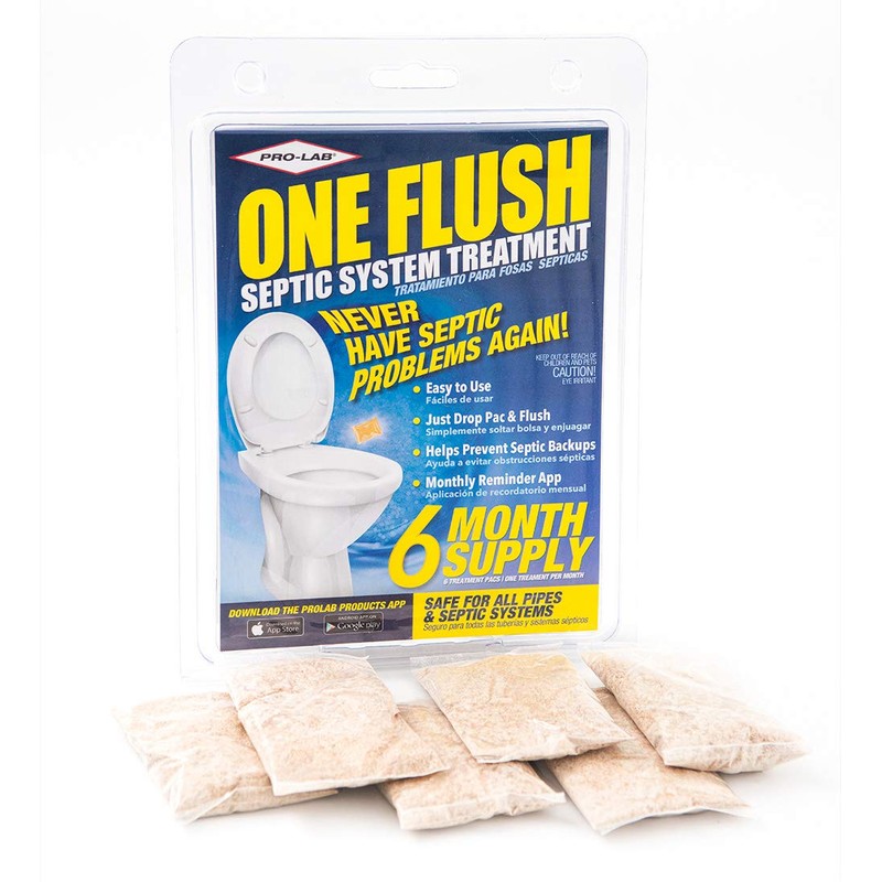 ONE FLUSH - Septic Tank Treatment Packets, 6-Month Supply of