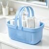 Portable Shower Caddy Basket with Handles Plastic Storage Basket Blue