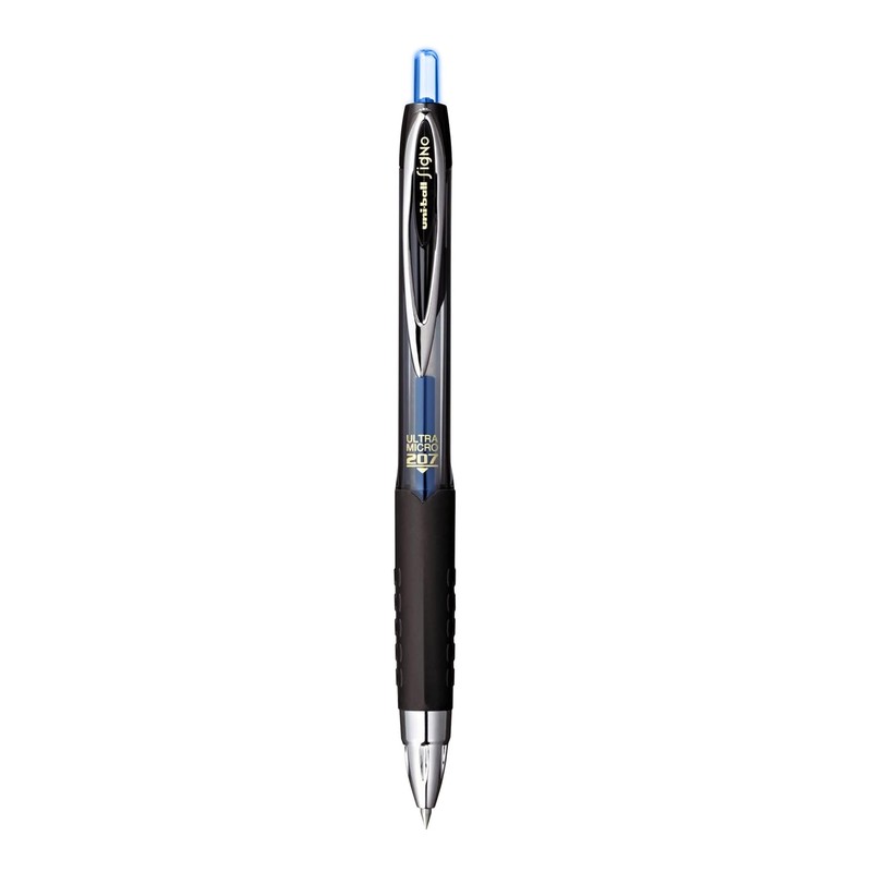 uniball 207 Retractable Gel Pens, Ultra Micro Point (0.38mm), Black,