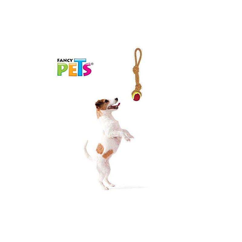 Fancy Pets Juguete Jaladera para Perro con Pelota de Tenis