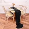 LOKUME 12 Pack Black Cheesecloth Table Runner 10ft Rustic Gauze