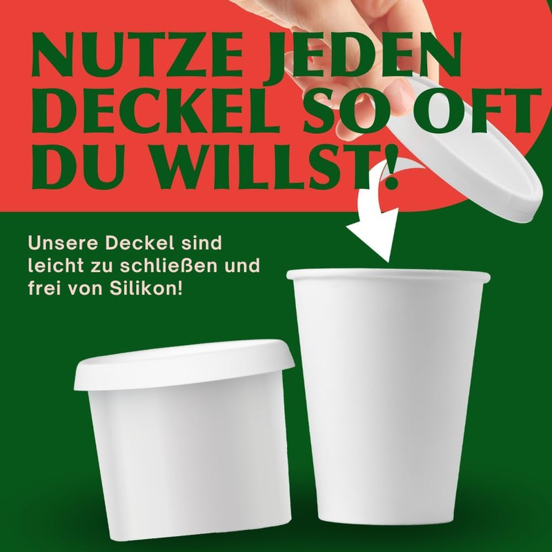 Reusable Fresh Lid for 500 g Yoghurt Cups (Pack of
