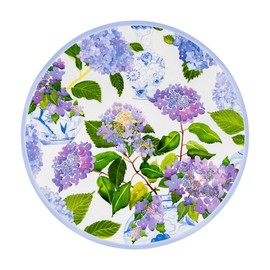 Caspari Hydrangeas and Porcelain Round Paper Placemats, 12 Per Package