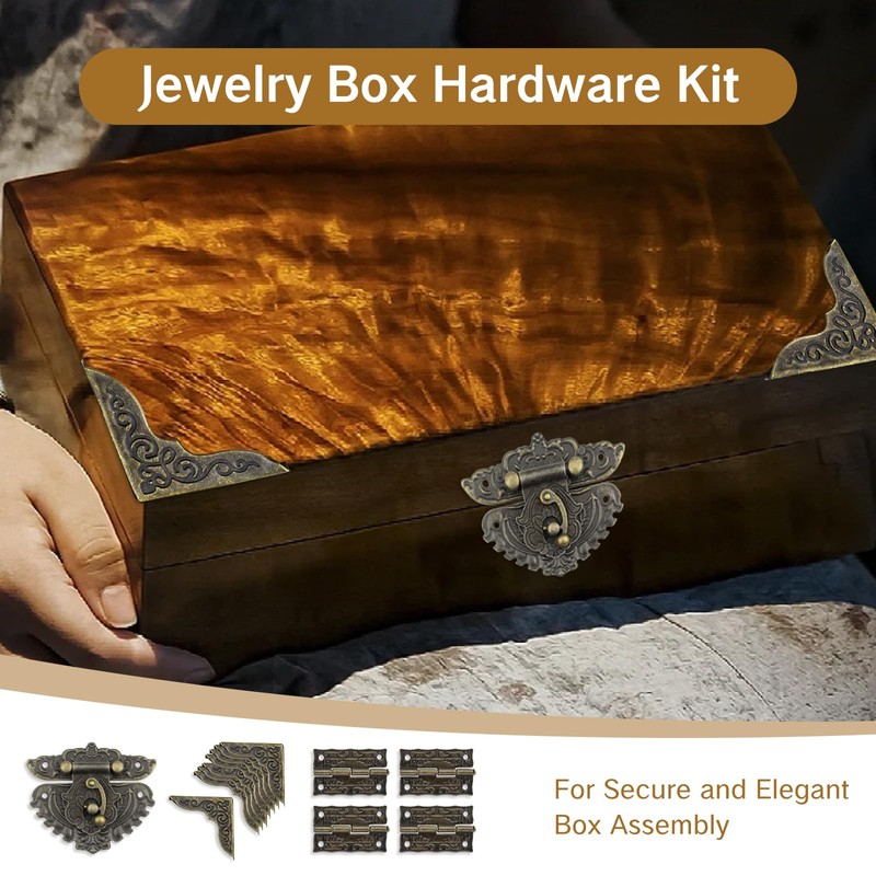 YKEBVPW 2 Sets Jewelry Box Hardware Kit Small Boxes with