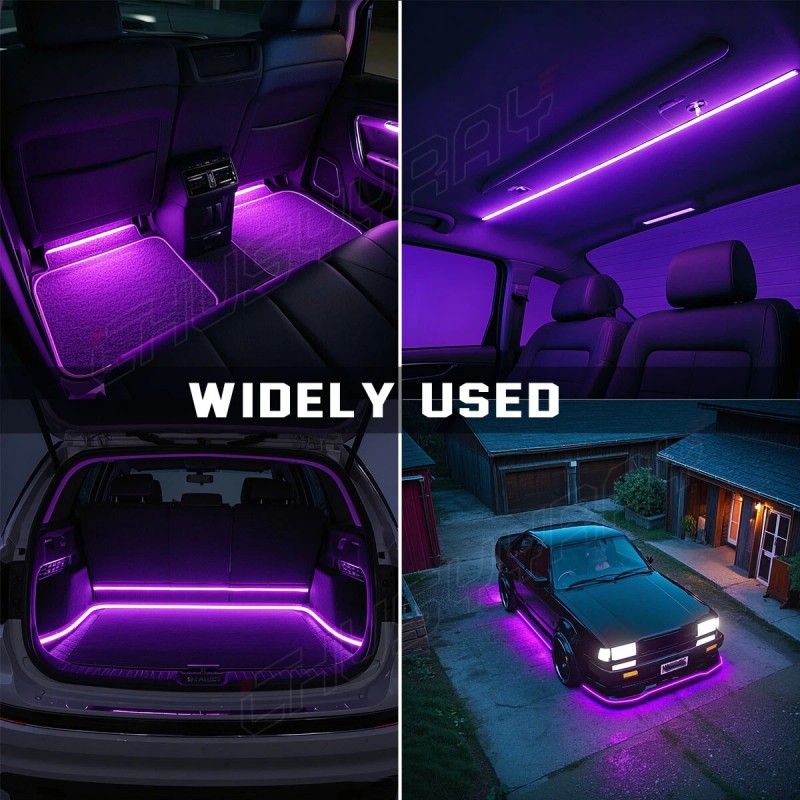 CHUSYYRAY RV Camper Awning Boat Light Set w/IR Remote Purple