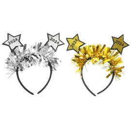 ABOOFAN 2pcs Glitter Star Headbands for Year Party Comfortable Holiday Hair Accessories Eye-catching Design for Festive Celebrations Lightweight and Material