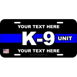 NOSTALGIC TAGS K9 K-9 UNIT DOG POLICE CANINE NARCOTICS DETECTION ALUMINUM METAL LICENSE PLATE - B