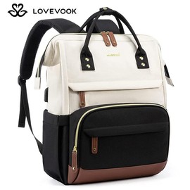 LOVEVOOK 15.6-17.3 Laptop Backpack for Women, Backpack Purse for Girls with Anti-Theft Pocket, Nurse and College.:_Grey-black_15.6"