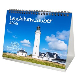 Leuchtturmzauber DIN A5 Desk Calendar Landscape Format for 2026 Coast Sea Lighthouse Lighthouses Seelenzauber