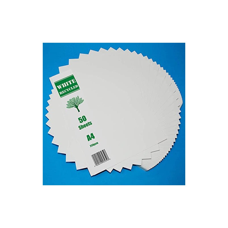 Craft UK 2379 A4 White Recycled Card 250 GSM -