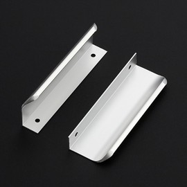 Ravinte 3 Pack Finger Pulls for Cabinets - 96mm/3.75in Hole Center Tab Handle, Silver Edge Pulls, Concealed Handles for Kitchen Drawer - 120mm/4.72in Length