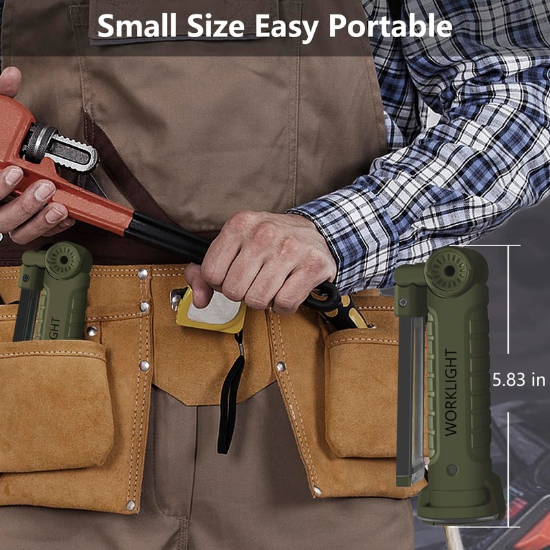 Working Light Portable, Rechargeable Work Lights with Magnetic Base Hanging