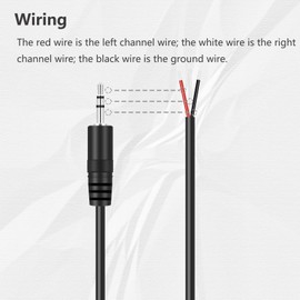 Bolvek 3ft 2.5mm TRS Stereo Male Plug Adapter Connector to Bare Wire Open End Pigtail Audio Cable Cord for 2.5mm Jack Headset Earpiece Headphone Earphone Camera Audio Equipments